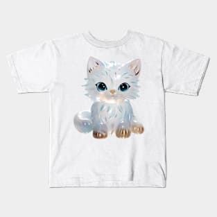 Cute Glass Cat Design Kids T-Shirt